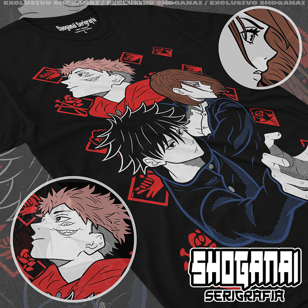 JJK04 Itadori, Nobara y Megumi - Jujutsu Kaisen / Polera manga corta 1