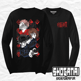 JJK04 Itadori, Nobara y Megumi - Jujutsu Kaisen / Polera manga larga