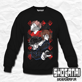 JJK04 Itadori, Nobara y Megumi - Jujutsu Kaisen / Crewneck - Poleron Polo