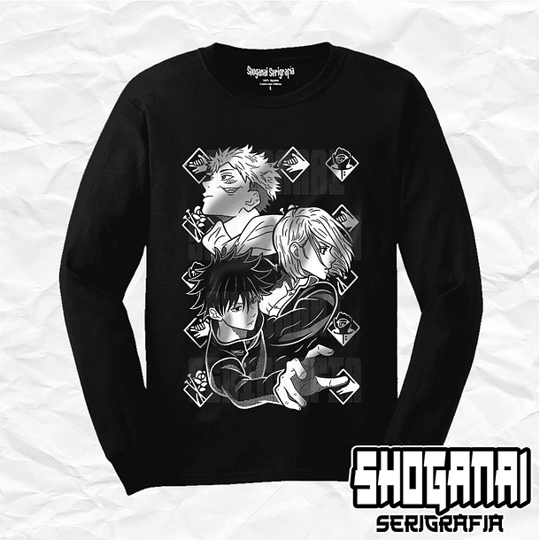 JJK04 OP2 Itadori, Nobara y Megumi - Jujutsu Kaisen / Polera manga larga 1