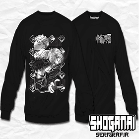 JJK04 OP2 Itadori, Nobara y Megumi - Jujutsu Kaisen / Crewneck - Poleron Polo