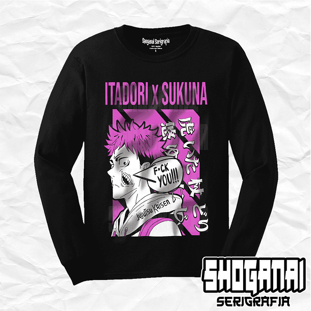 JJK05 Itadori X Sukuna - Jujutsu Kaisen / Polera manga larga 1