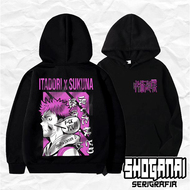 JJK05 Itadori X Sukuna - Jujutsu Kaisen / Hoddie - Poleron Canguro 1