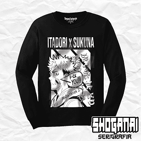 JJK05 OP2 Itadori X Sukuna - Jujutsu Kaisen / Polera manga larga