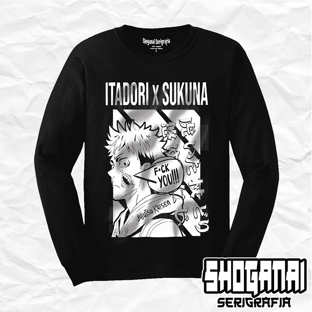 JJK05 OP2 Itadori X Sukuna - Jujutsu Kaisen / Polera manga larga 1