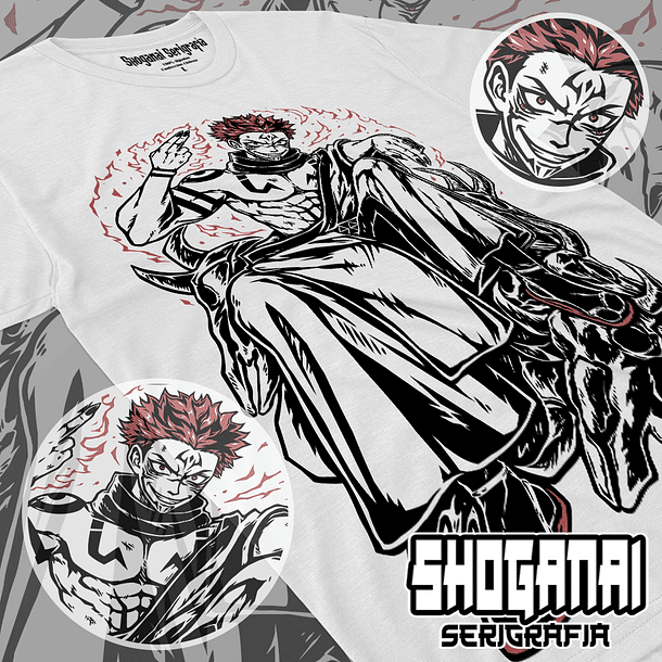 JJK10 Ryomen Sukuna - Jujutsu Kaisen / Polera manga corta 1