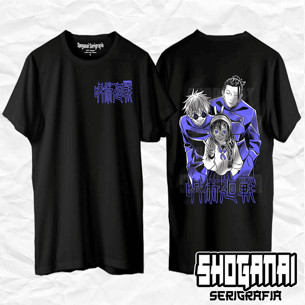 JJK11 Riko Amanai, Suguru Geto y Satoru Gojo - Jujutsu Kaisen / Polera manga corta 1