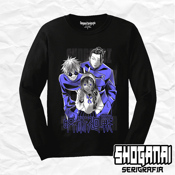 JJK11 Riko Amanai, Suguru Geto y Satoru Gojo - Jujutsu Kaisen / Polera manga larga 1