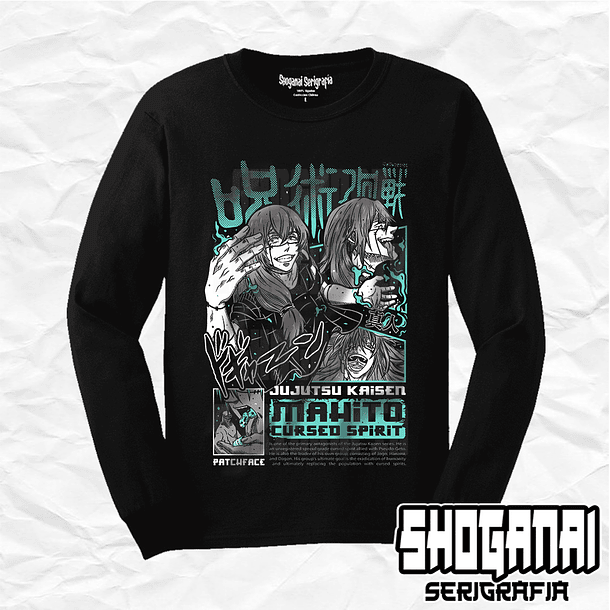 JJK33 Mahito - Jujutsu Kaisen / Polera manga larga 1