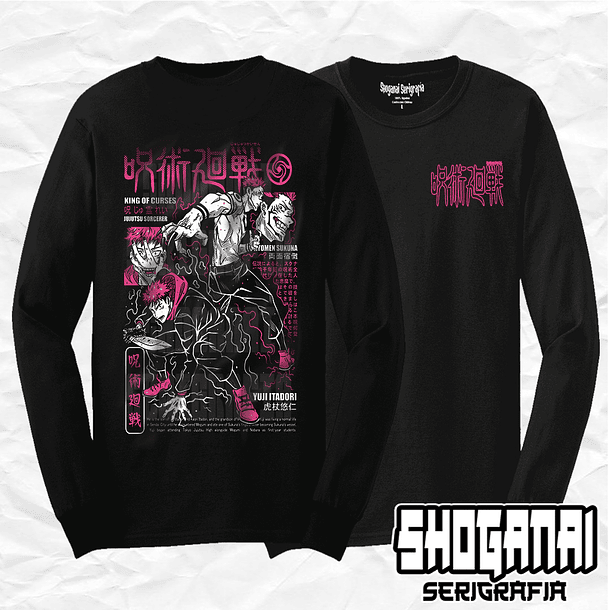 JJK34 Itadori X Sukuna - Jujutsu Kaisen / Polera manga larga 1