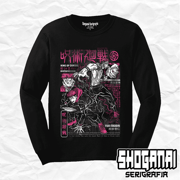 JJK34 Itadori X Sukuna - Jujutsu Kaisen / Polera manga larga 1