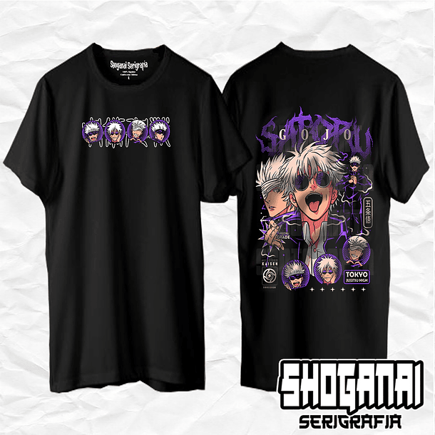 JJK48 Satoru Gojo - Jujutsu Kaisen / Polera manga corta 1