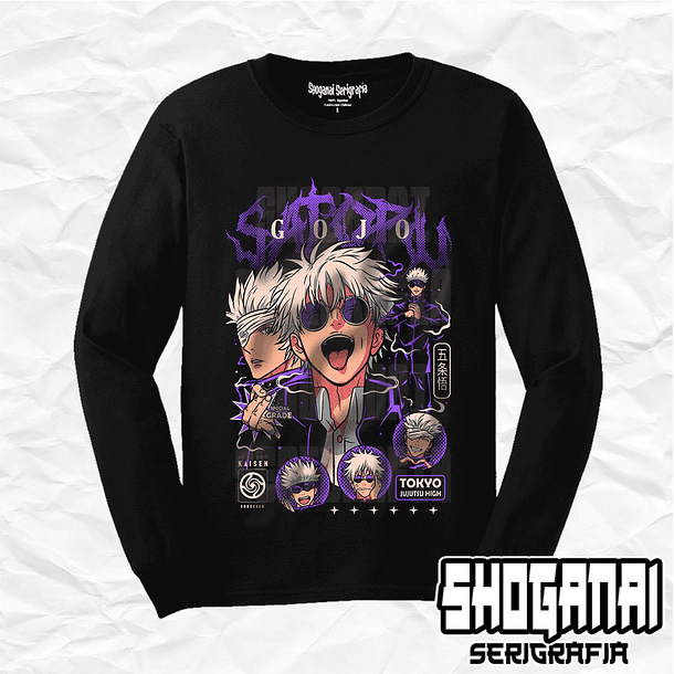 JJK48 Satoru Gojo - Jujutsu Kaisen / Polera manga larga 1