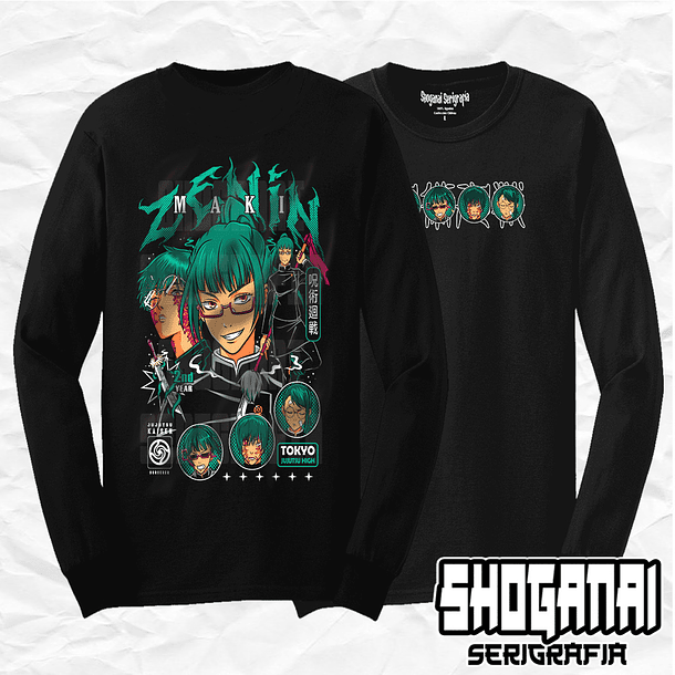 JJK54 Maki Zenin - Jujutsu Kaisen / Polera manga larga 1