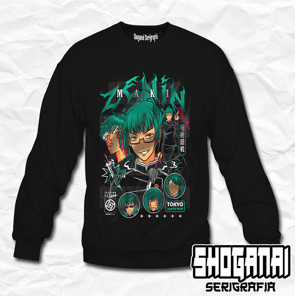 JJK54 Maki Zenin - Jujutsu Kaisen / Crewneck - Poleron Polo 1