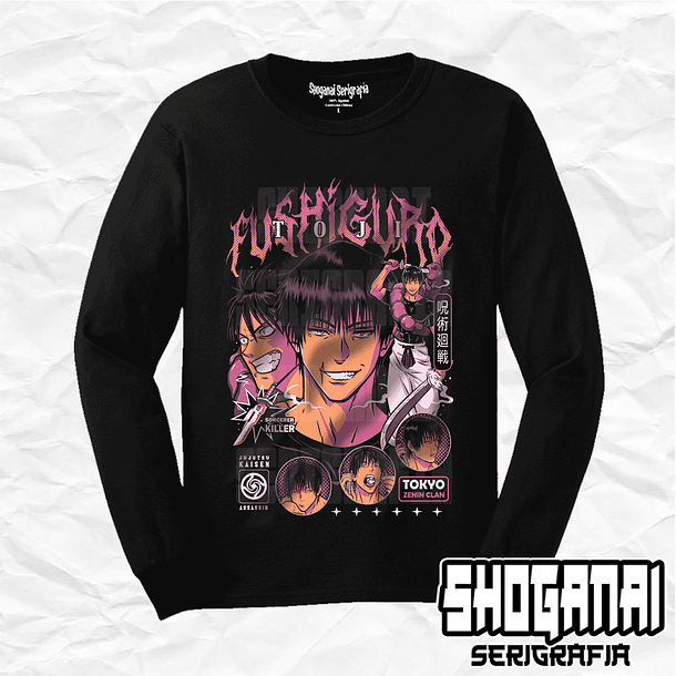 JJK55 Toji Fushiguro - Jujutsu Kaisen / Polera manga larga 1