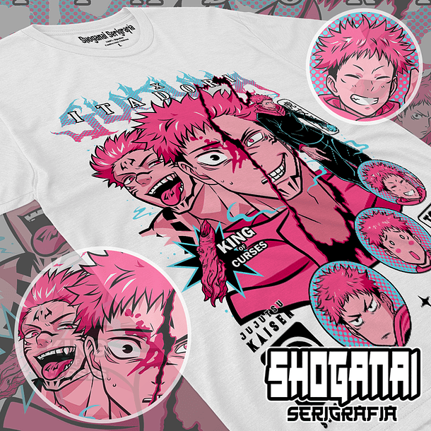 JJK56 Itadori X Sukuna - Jujutsu Kaisen / Polera manga corta 1