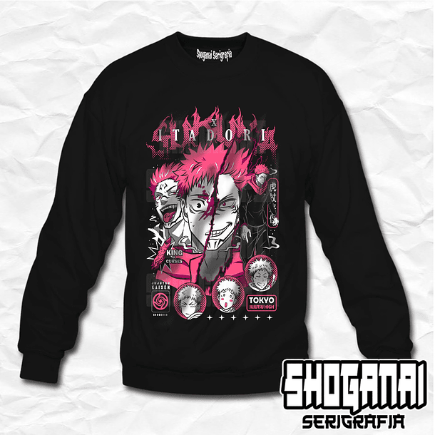 JJK56 OP2 Itadori X Sukuna - Jujutsu Kaisen / Crewneck - Poleron Polo 1
