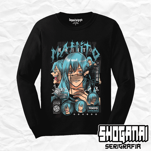 JJK57 Mahito - Jujutsu Kaisen / Polera manga larga 1