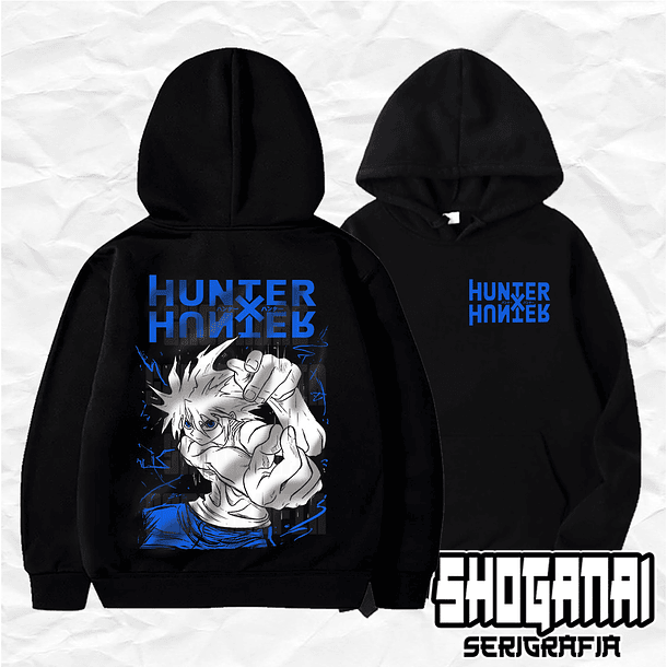 HXH01 Killua Zoldyck - Hunter X Hunter / Hoddie - Poleron Canguro 1