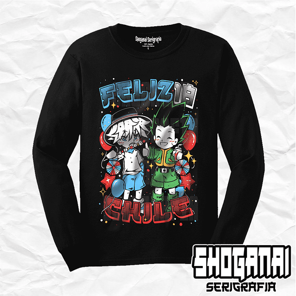 HXH21 Killua y Gon Fiestas Patrias 18SEPT - Hunter X Hunter / Polera manga larga 1