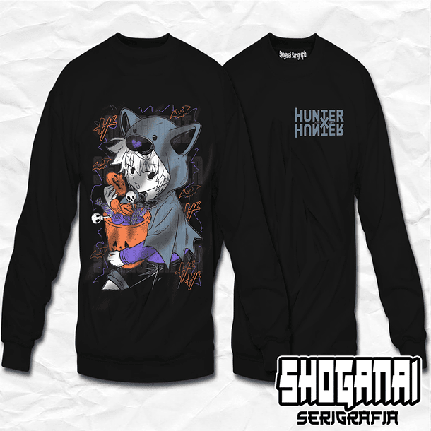 HXH25 Killua Zoldyck Halloween - Hunter X Hunter / Crewneck - Poleron Polo 1