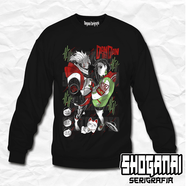 DDD11 Momo y Okarun - Dandadan / Crewneck - Poleron Polo 1