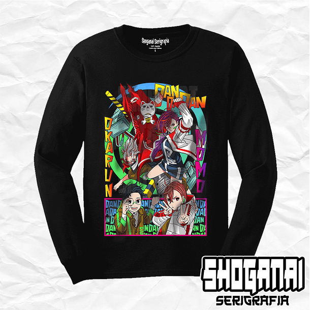 DDD20 Okarun, Momo y Turbo Abuela - Dandadan / Polera manga larga 1