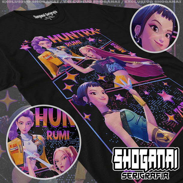 KPOP01 Huntr/x - Huntrix - Kpop Demon Hunters / Polera manga corta 1