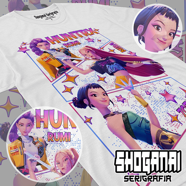 KPOP01 Huntr/x - Huntrix - Kpop Demon Hunters / Polera manga corta 1