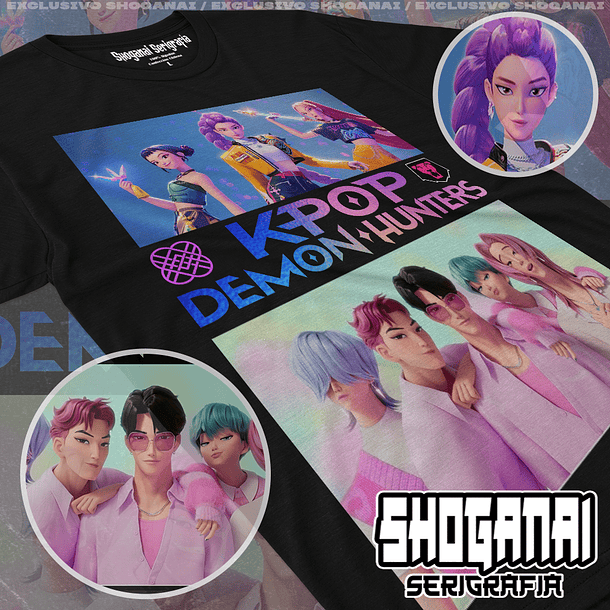KPOP03 Kpop Demon Hunters y Saja Boys - Kpop Demon Hunters / Polera manga corta 1