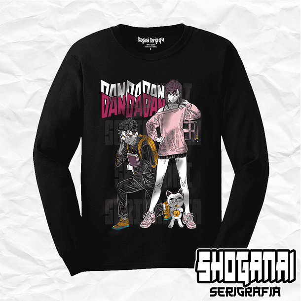 DDD30 Momo, Okarun y Turbo Abuela - Dandadan / Polera manga larga 1