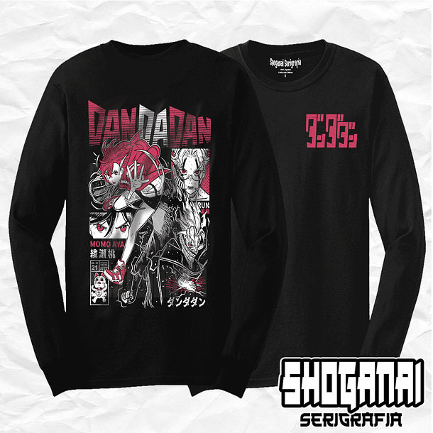 DDD32 Momo y Okarun - Dandadan / Polera manga larga 1