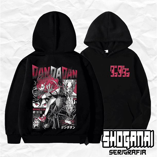 DDD32 Momo y Okarun - Dandadan / Hoddie - Poleron Canguro 1