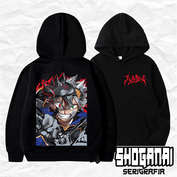 BC03 Asta - Black Clover / Hoddie - Poleron Canguro 1