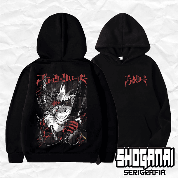 BC05 Asta - Black Clover / Hoddie - Poleron Canguro 1