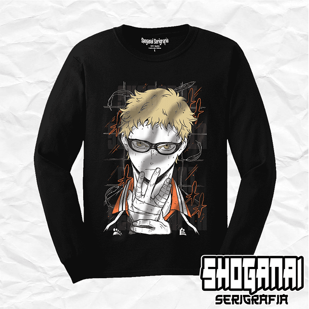 HKY05 Kei Tsukishima - Haikyuu!! / Polera manga larga 1