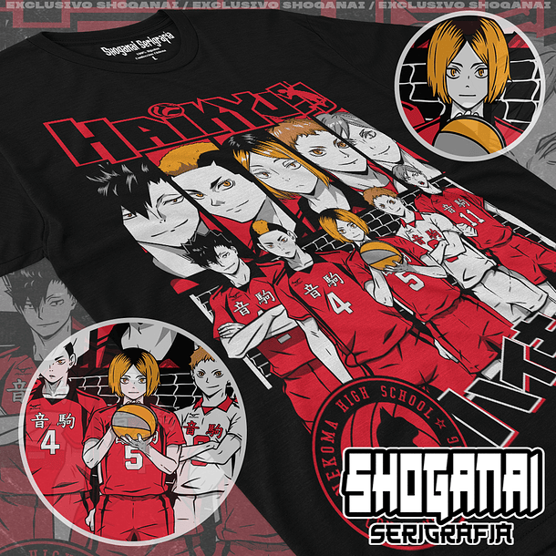 HKY06 Nekoma - Haikyuu!! / Polera manga corta 1