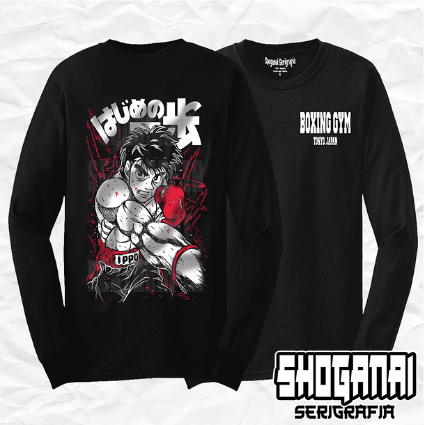 HNI04 Ippo Makunouchi - Hajime No Ippo / Polera manga larga 1