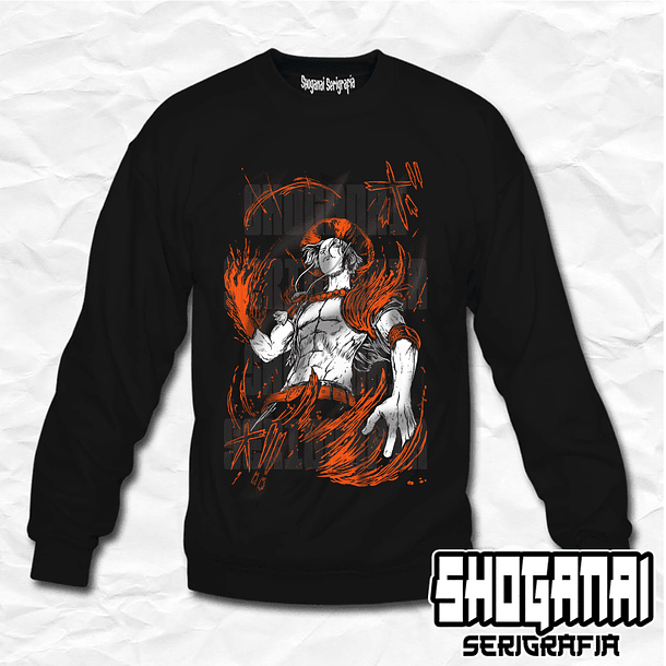 OP03 Portgas D. Ace - One Piece / Crewneck - Poleron Polo 1