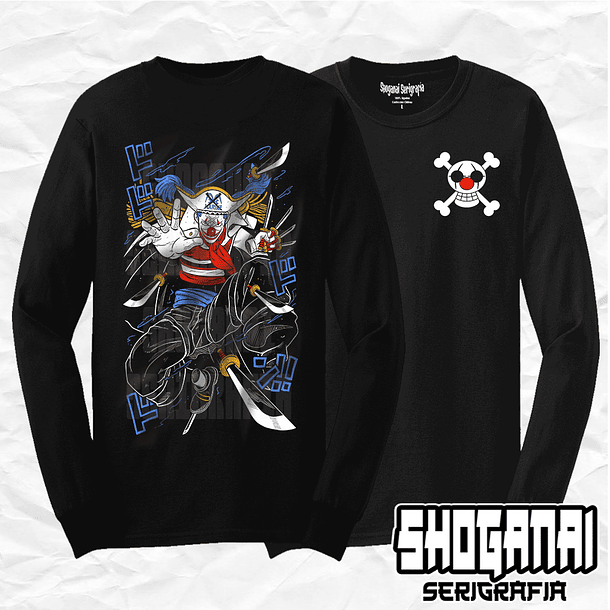 OP20 Buggy The Clown - One Piece / Polera manga larga 1