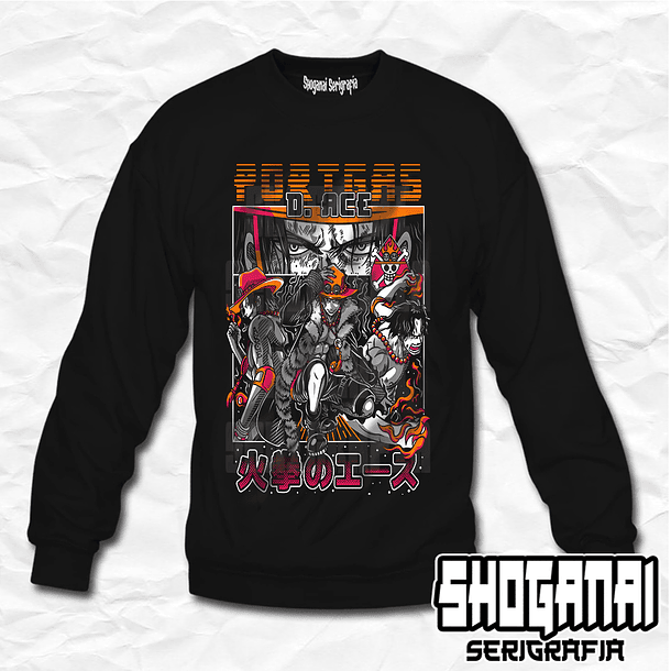 OP23 Portgas D. Ace - One Piece / Crewneck - Poleron Polo 1