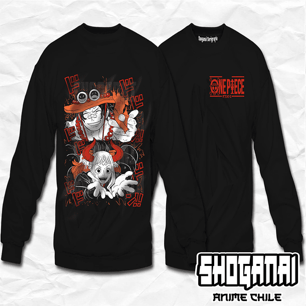 OP33 Yamato y Ace - One Piece / Crewneck - Poleron Polo 1