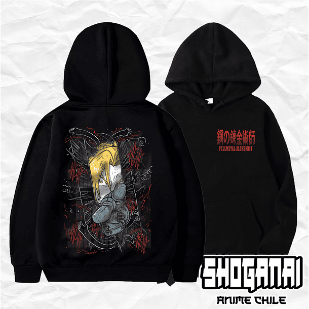 FMA08 Edward Elric - Fullmetal Alchemist / Hoddie - Poleron Canguro 1