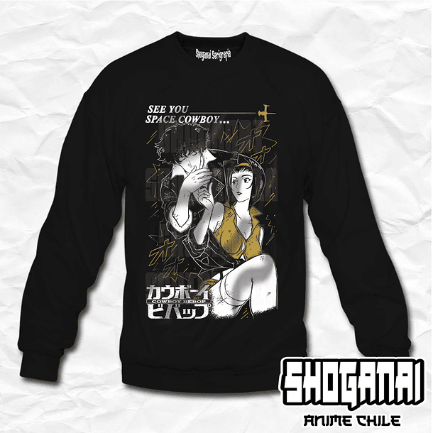 CWB01 Spike y Faye - Cowboy Bebop / Crewneck - Poleron Polo 1