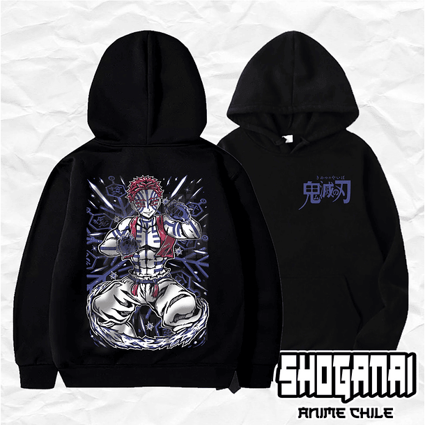 KNY05 Akaza - Kimetsu No Yaiba / Hoddie - Poleron Canguro 1