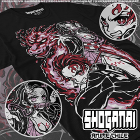 KNY07 Nezuko y Tanjiro - Kimetsu No Yaiba / Polera manga corta