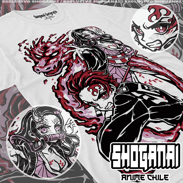 KNY07 Nezuko y Tanjiro - Kimetsu No Yaiba / Polera manga corta 1