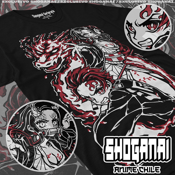 KNY07 OP2 Nezuko y Tanjiro - Kimetsu No Yaiba / Polera manga corta 1
