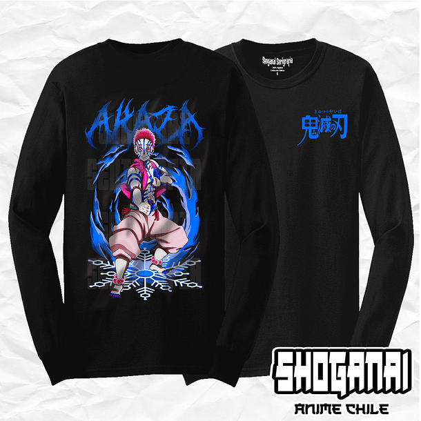 KNY08 Akaza - Kimetsu No Yaiba / Polera manga larga 1